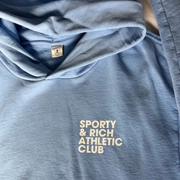 Designer! Hit deal!Blue sporty and rich hoodie size L - Picture 3 of 9